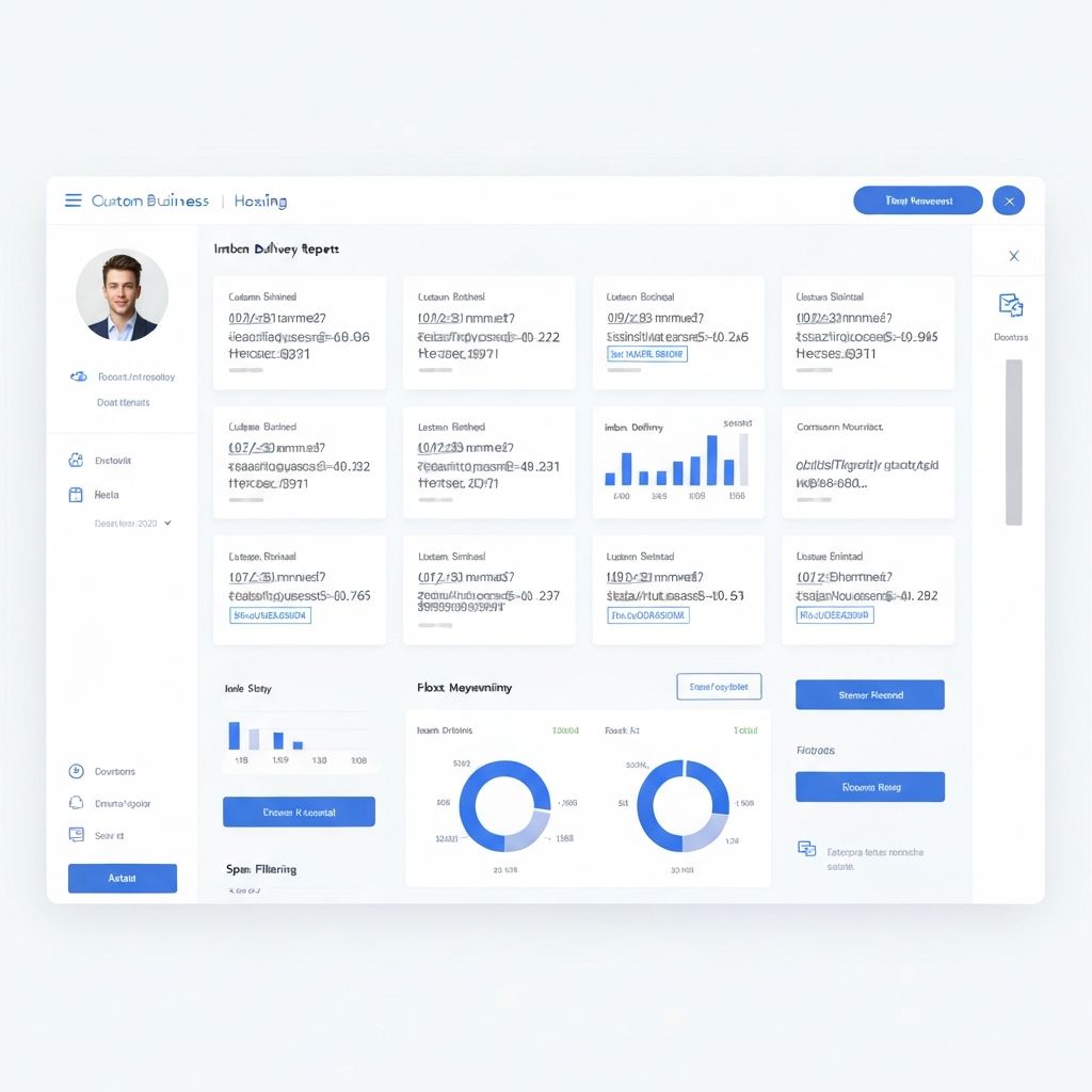 modern email hosting interface with custom business email addresses